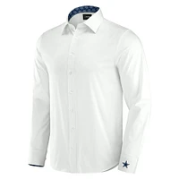 Men's J. Palmer White Dallas Cowboys Man-In-Motion Long Sleeve Button-Up Dress Shirt