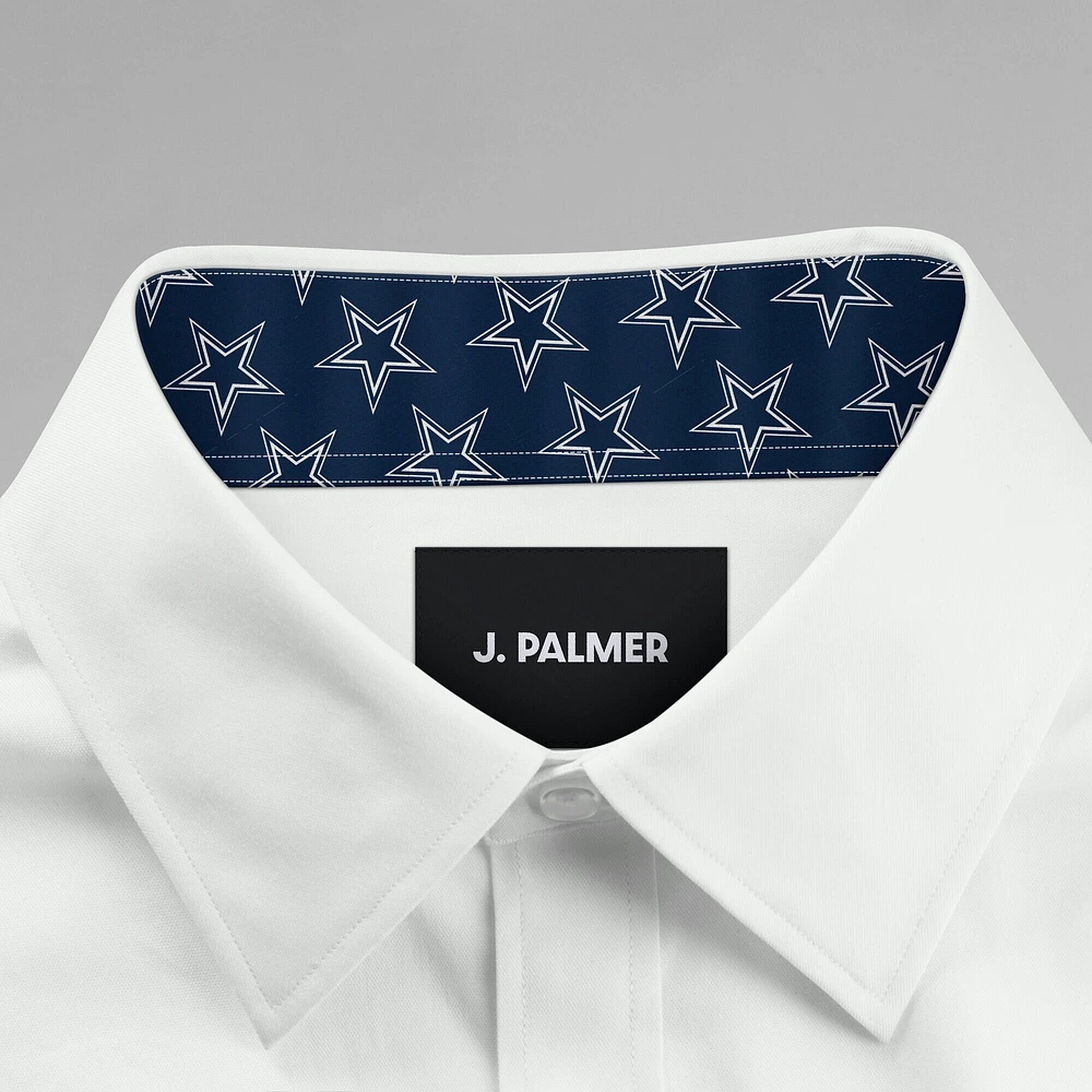 Men's J. Palmer White Dallas Cowboys Man-In-Motion Long Sleeve Button-Up Dress Shirt