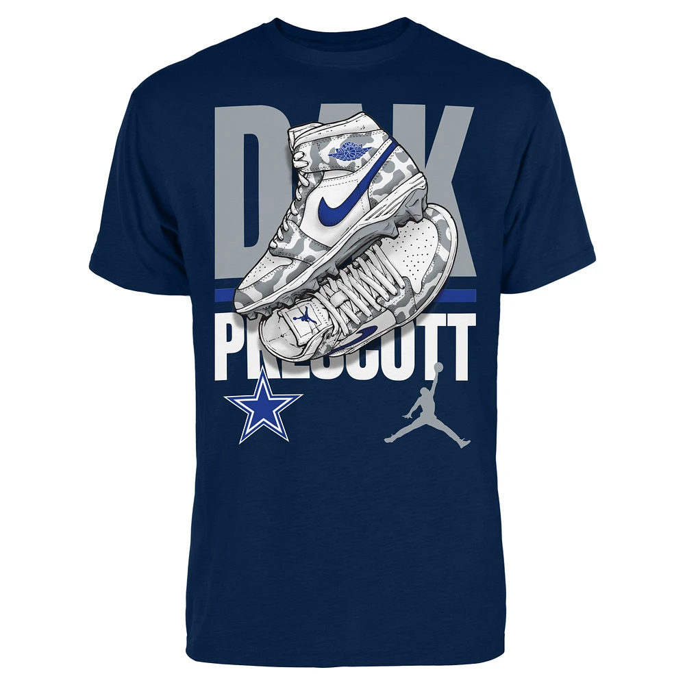 Men's Jordan Brand Dak Prescott Navy Dallas Cowboys Kicks Graphic T-Shirt