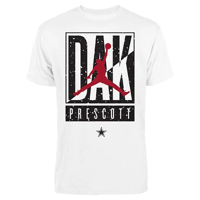 Men's Jordan Brand Dak Prescott White Dallas Cowboys Cut Box Graphic T-Shirt