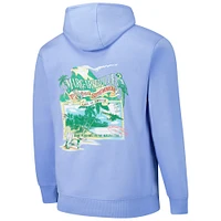 Men's Margaritaville  Light Blue Dallas Cowboys Time Flies Garment Dyed Pullover Hoodie