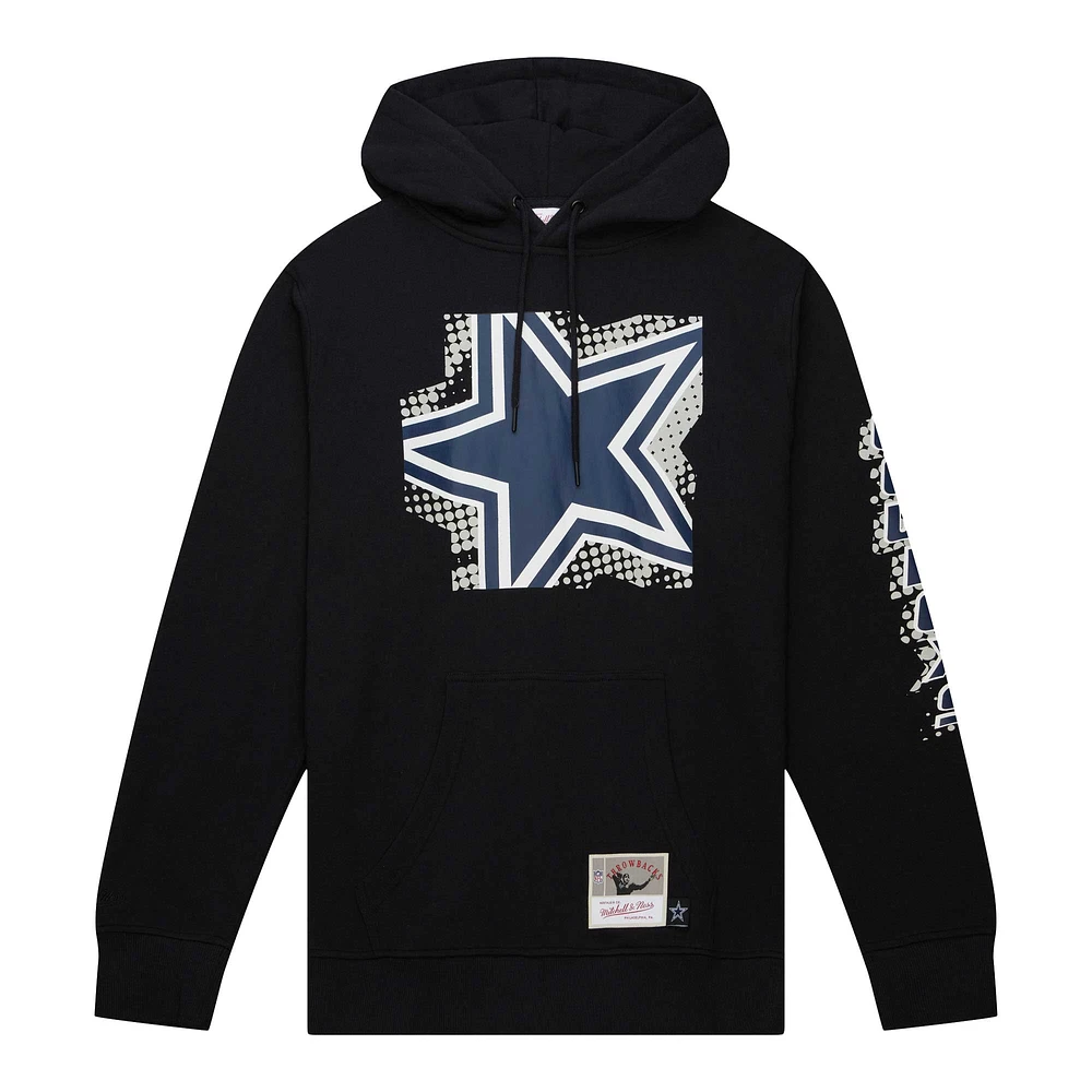 Sweat à capuche noir Mitchell & Ness pour hommes des Cowboys de Dallas Gridiron Classics Big Face 7.0