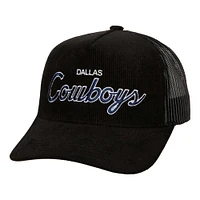 Casquette réglable noire Dallas Cowboys Times Up Trucker Mitchell & Ness pour hommes