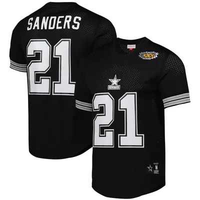 Deion Sanders Atlanta Falcons Mitchell & Ness Retired Player Mesh Name &  Number Hoodie T-Shirt - Black