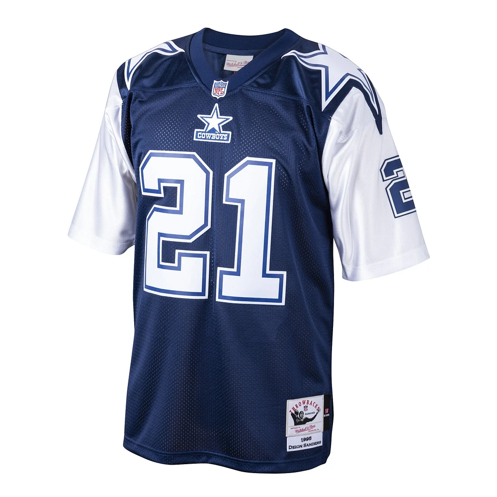 Mitchell & Ness Deion Sanders pour hommes, bleu marine, Dallas Cowboys 1995, maillot authentique de joueur retraité