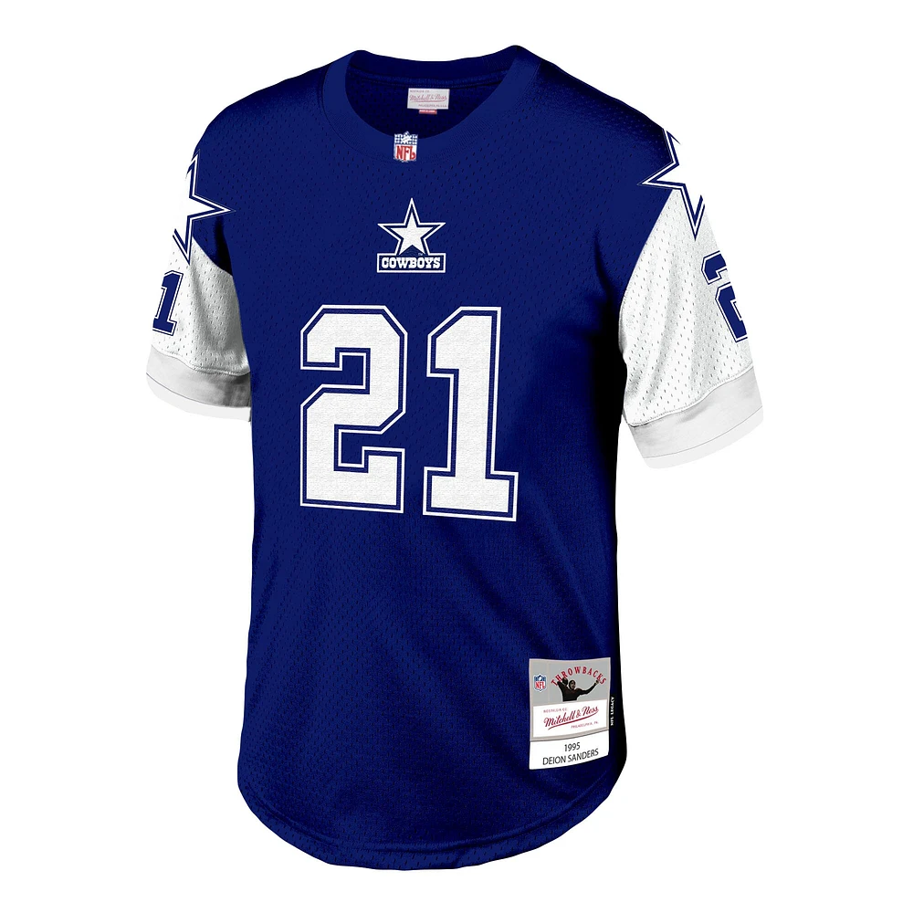 Maillot réplique Mitchell & Ness Deion Sanders bleu marine pour hommes des Dallas Cowboys Legacy