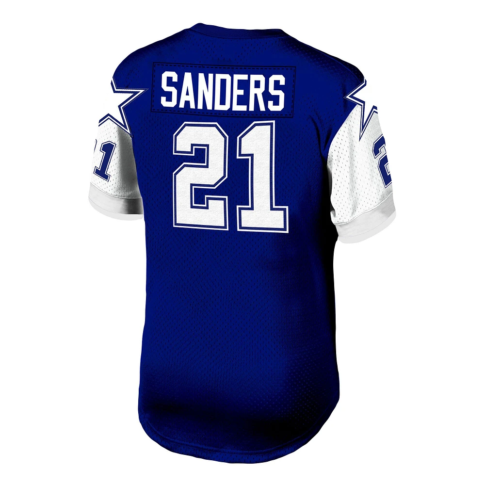 Maillot réplique Mitchell & Ness Deion Sanders bleu marine pour hommes des Dallas Cowboys Legacy