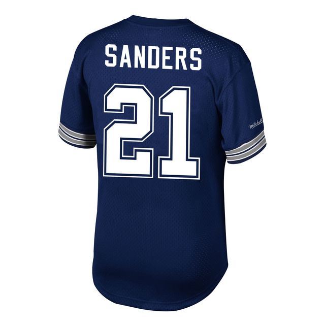 Mitchell & Ness Deion Sanders pour hommes, bleu marine, Dallas Cowboys, nom et numéro du joueur retraité, haut en maille