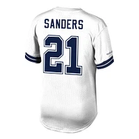 Haut en maille blanc avec nom et numéro du joueur retraité des Cowboys de Dallas Mitchell & Ness Deion Sanders pour hommes