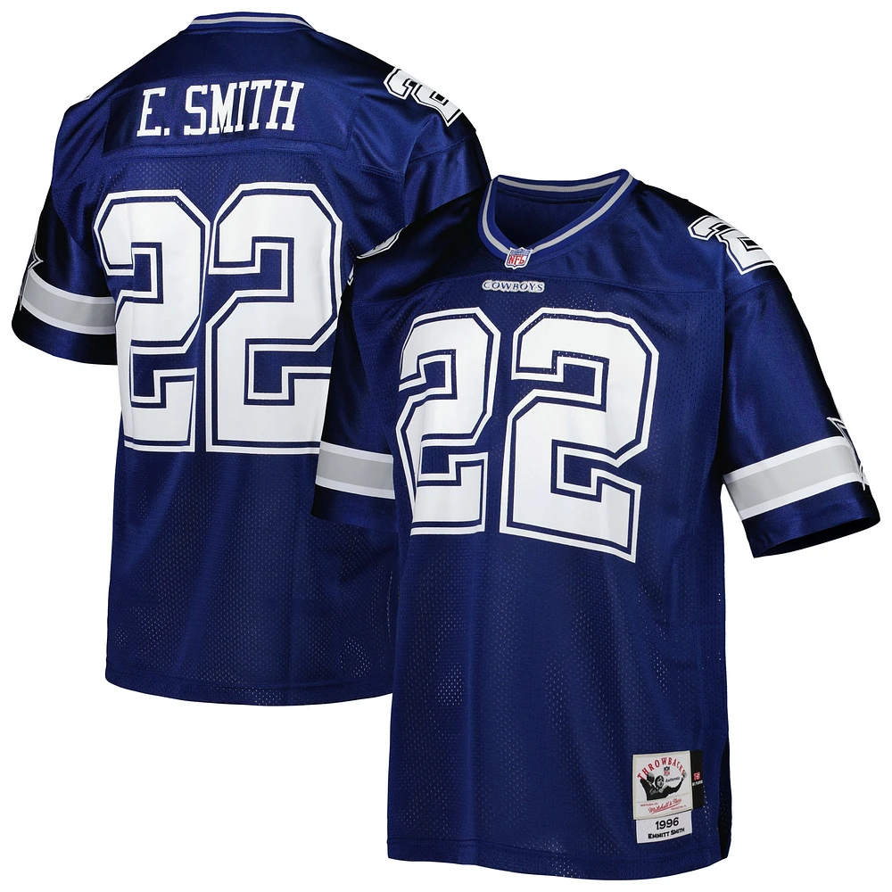 Maillot de joueur retraité authentique Throwback Mitchell & Ness Emmitt Smith Navy Dallas Cowboys pour hommes