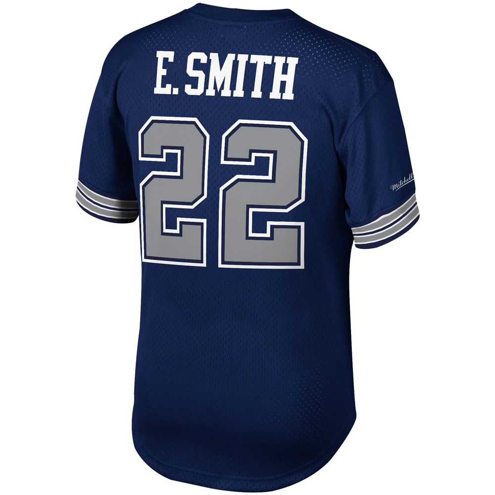 Men's Mitchell & Ness Emmitt Smith Navy Dallas Cowboys Retired Player Name Number Mesh Top