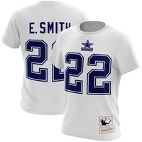 Men's Mitchell & Ness Emmitt Smith White Dallas Cowboys Name Number - T-Shirt