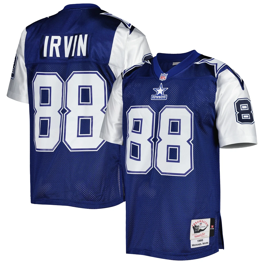 Mitchell & Ness Michael Irvin Navy Dallas Cowboys 1995 Authentique Maillot de Joueur Retraité Throwback