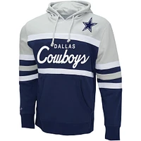 Men's Mitchell & Ness Navy/Heather Gray Dallas Cowboys Head Coach Pullover Hoodie