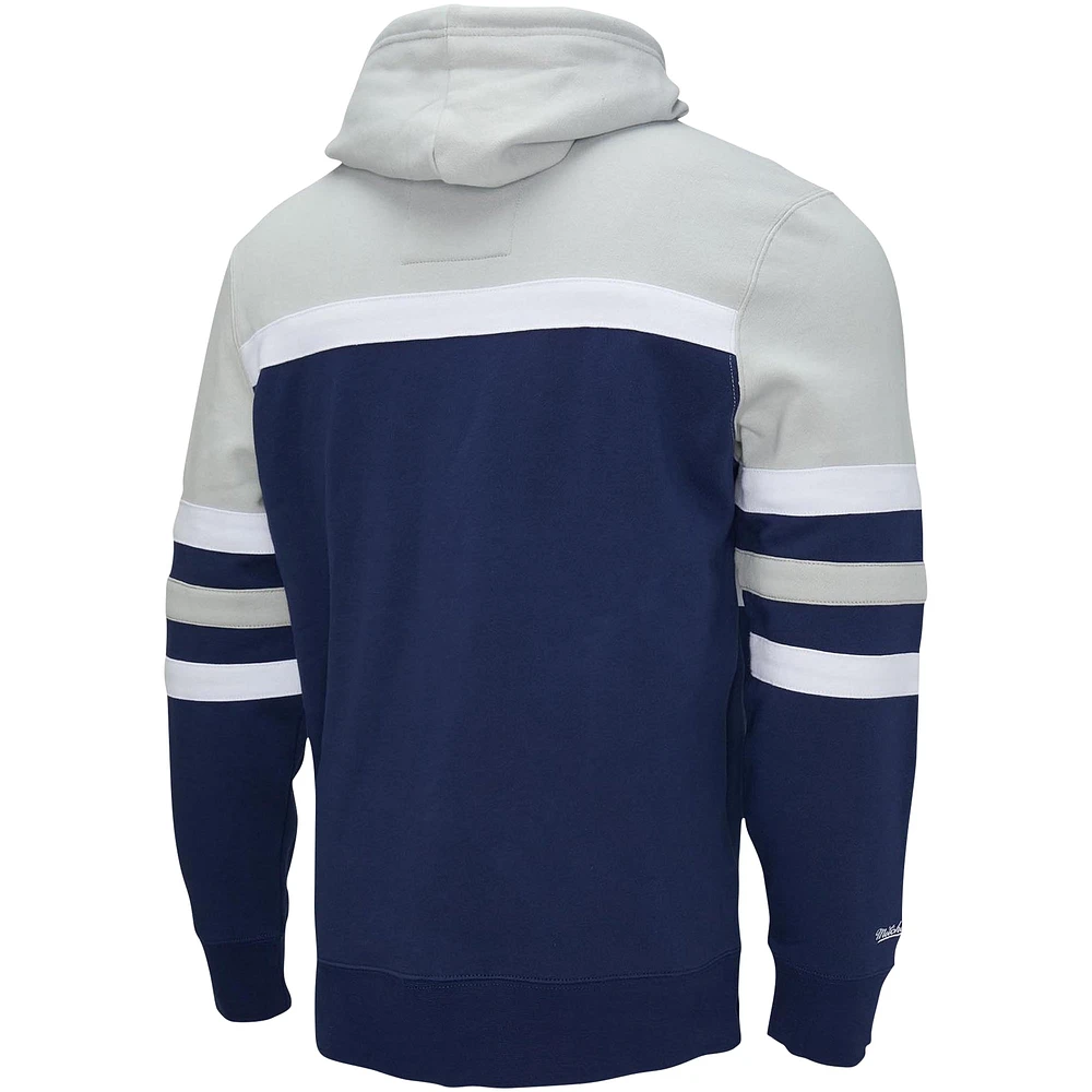 Men's Mitchell & Ness Navy/Heather Gray Dallas Cowboys Head Coach Pullover Hoodie