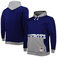 Men's Mitchell & Ness Navy/Silver Dallas Cowboys Big Tall Face Pullover Hoodie