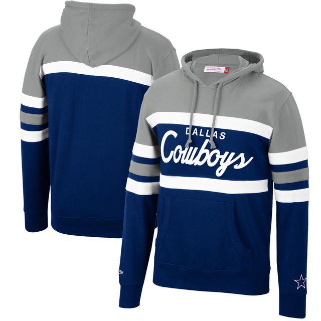 Pull pour hommes Mitchell & Ness Navy/Silver Dallas Cowboys Head Coach - Chandail à capuchon