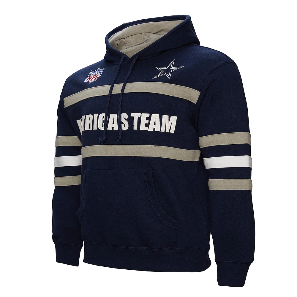 Men's Mitchell & Ness  Navy Dallas Cowboys America's Team Head Coach Pullover Hoodie