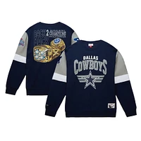 Sweat-shirt pour hommes Mitchell & Ness bleu marine Dallas Cowboys Gridiron Classics Allover 3.0