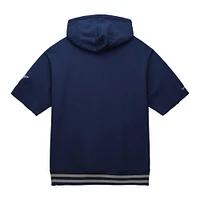 Men's Mitchell & Ness Navy Dallas Cowboys Pre-Game Short Sleeve Pullover Hoodie