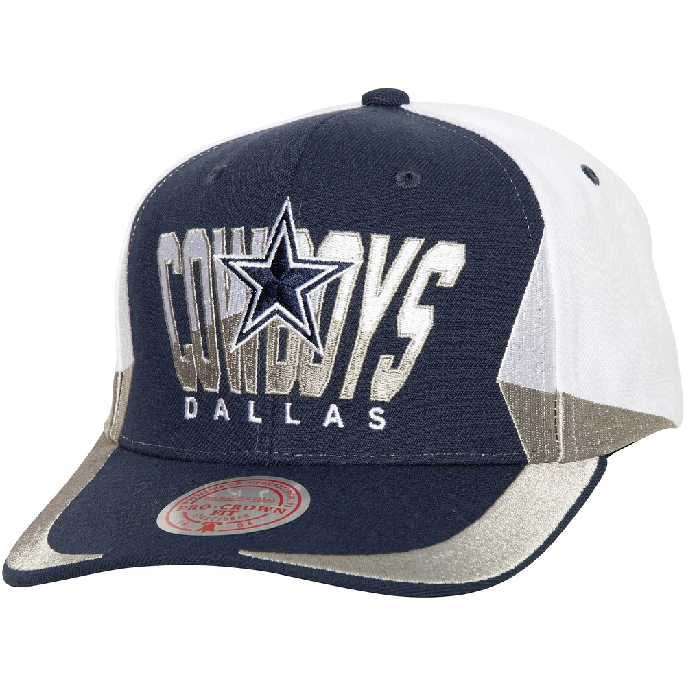 Casquette réglable Mitchell & Ness bleu marine Dallas Cowboys Retro Dome Pro pour hommes