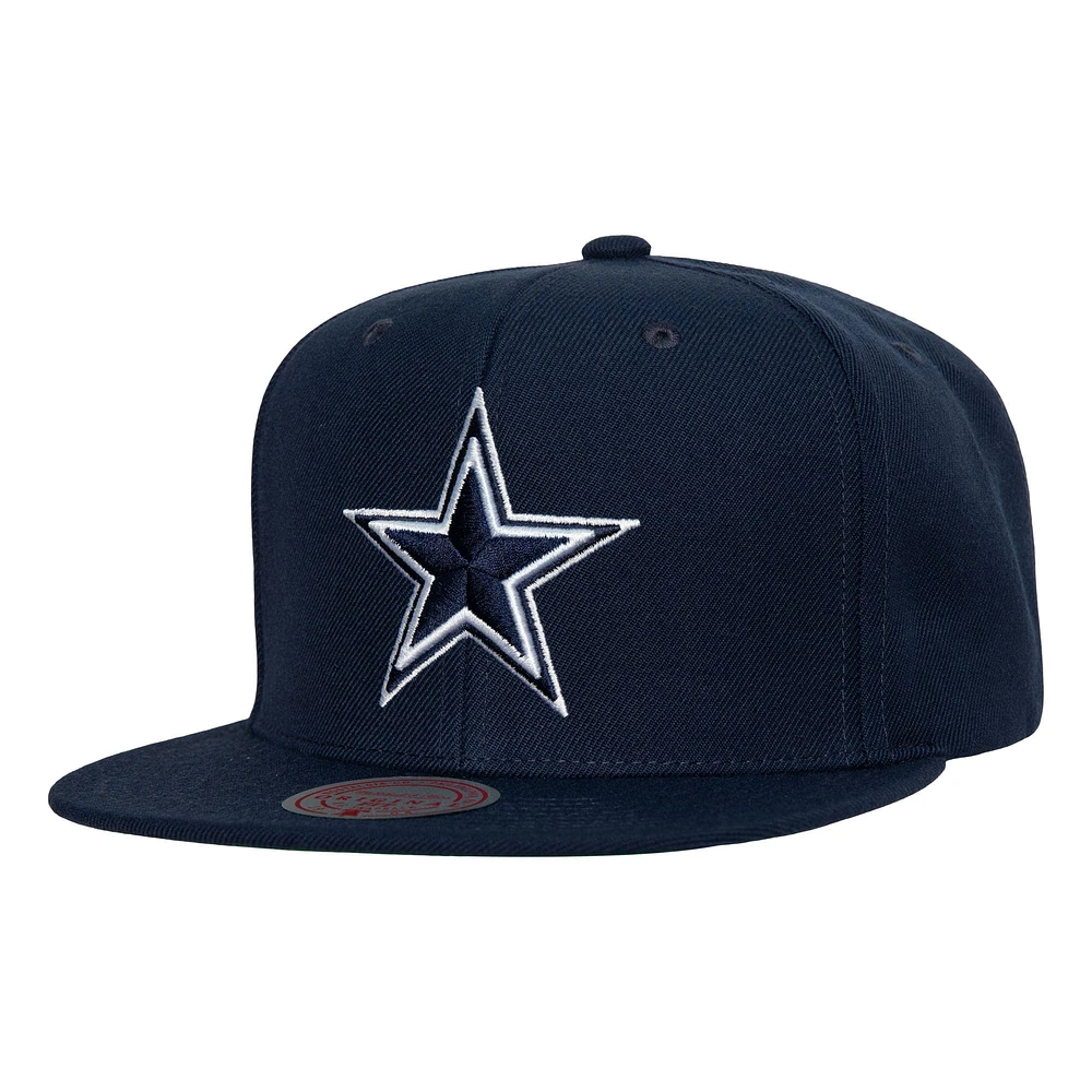 Casquette Snapback Dallas Cowboys Team Ground Mitchell & Ness pour homme, bleu marine