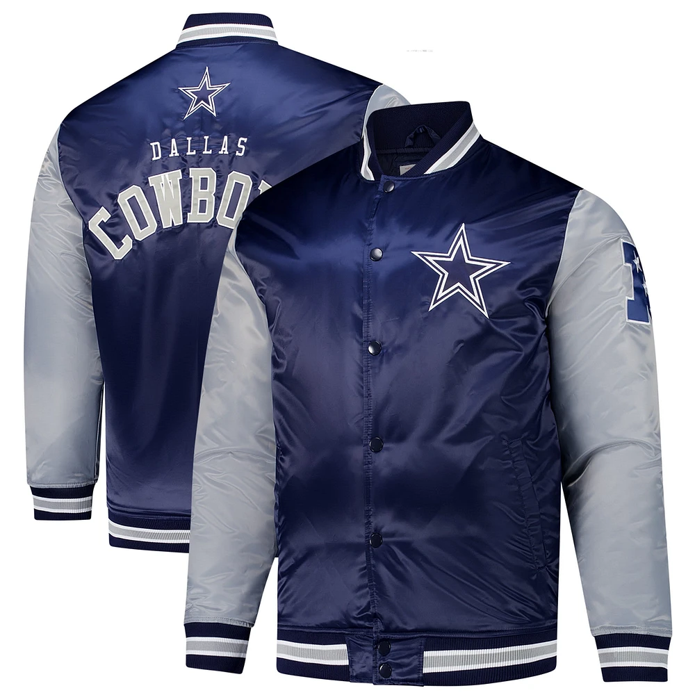 Men's Mitchell & Ness Navy Dallas Cowboys Team Satin Jacket