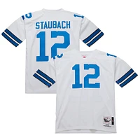 Maillot de joueur retraité authentique Mitchell & Ness Roger Staubach blanc Dallas Cowboys 1975 pour homme