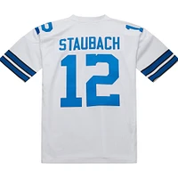 Maillot de joueur retraité authentique Mitchell & Ness Roger Staubach blanc Dallas Cowboys 1975 pour homme