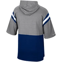 Chandail à capuchon manches mi-longues pour salle d'entraînement Dallas Cowboys Gridiron Classics Mitchell & Ness homme, argent/bleu marine