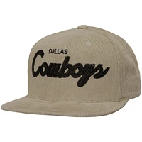 Men's Mitchell & Ness Tan Dallas Cowboys Cord Snapback Hat