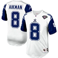 Maillot de joueur retraité authentique Mitchell & Ness Troy Aikman des Dallas Cowboys 1994 blanc