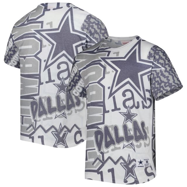 T-shirt blanc sublimé pour homme Dallas Cowboys Jumbotron 2.0 Mitchell & Ness