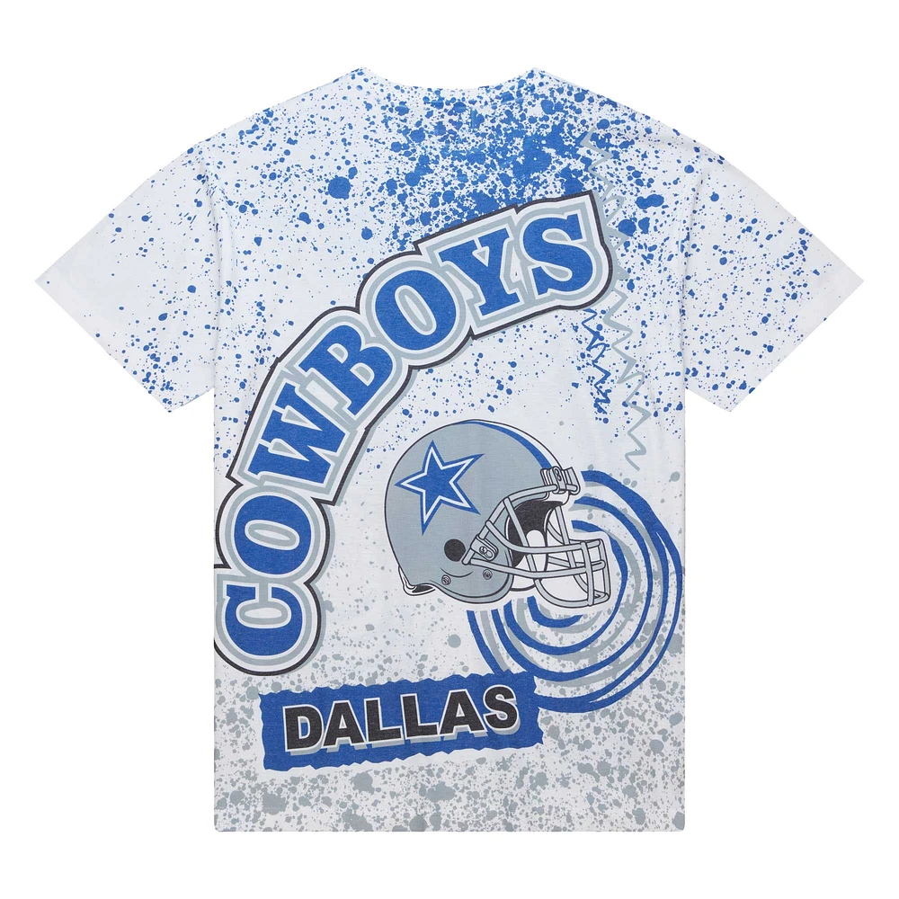 T-shirt sublimé blanc Mitchell & Ness Team Burst des Cowboys de Dallas pour hommes