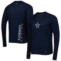 T-shirt à manches longues raglan Dallas Cowboys MSX by Michael Strahan pour homme, bleu marine