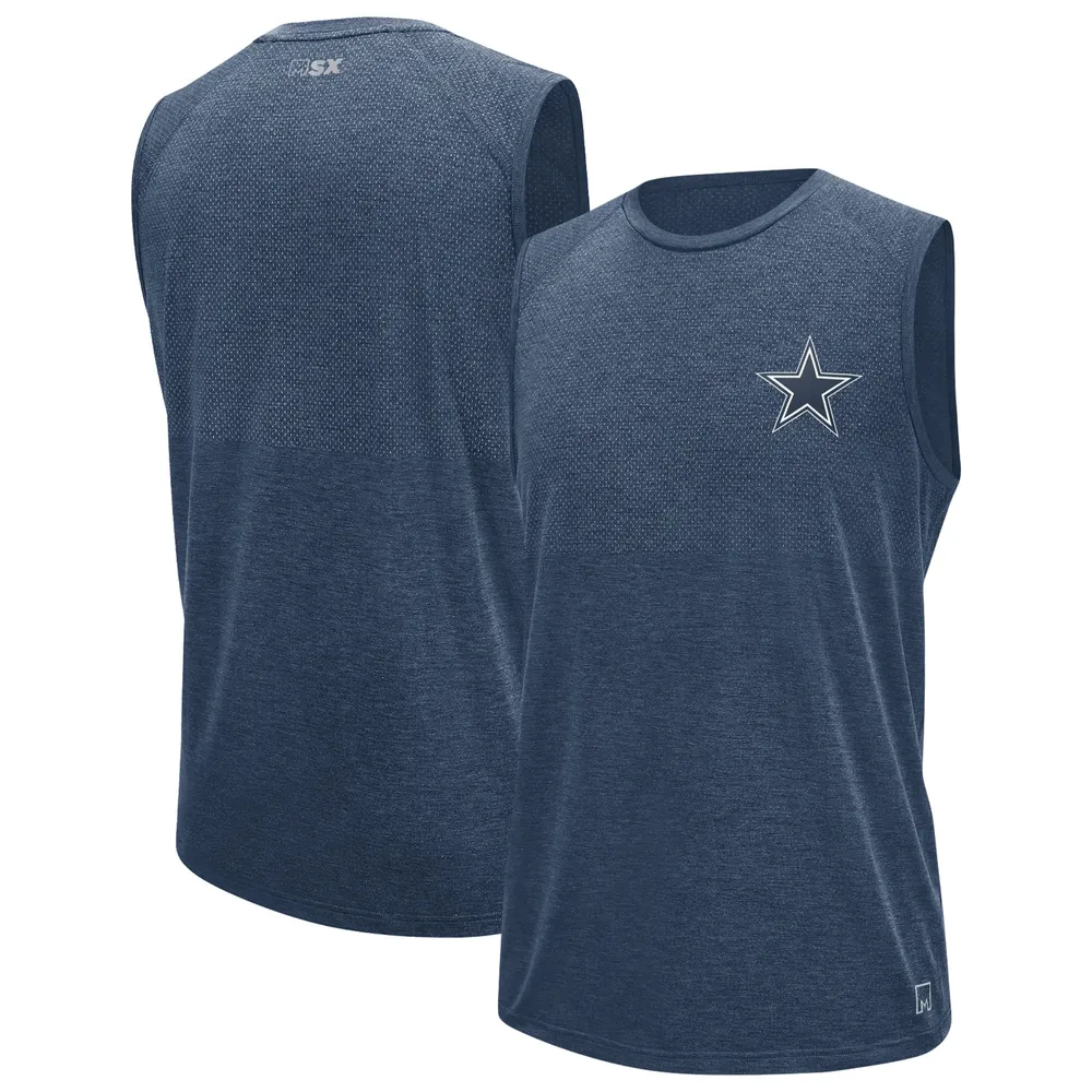 T-shirt sans manches MSX by Michael Strahan bleu marine Dallas Cowboys Warmup pour homme