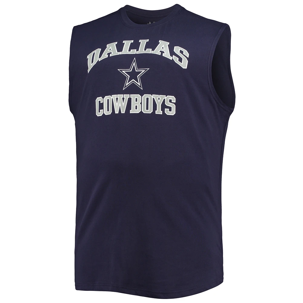 Men's Navy Dallas Cowboys Big & Tall Muscle Tank Top