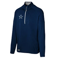 Men's Navy Dallas Cowboys Grind Iron Quarter-Zip Top