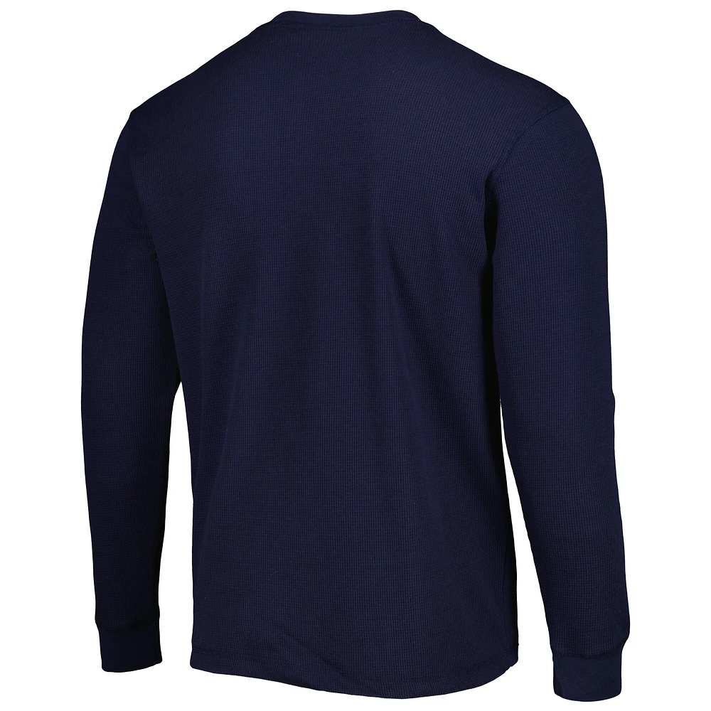 Men's Navy Dallas Cowboys Maverick Thermal Henley Long Sleeve T-Shirt