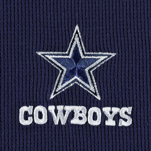 T-shirt à manches longues pour homme Dallas Cowboys Maverick Thermal Henley bleu marine