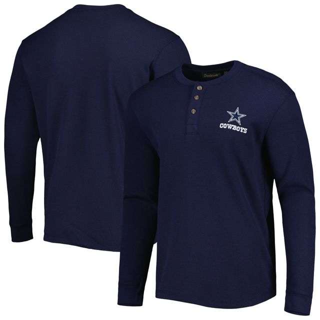 T-shirt à manches longues pour homme Dallas Cowboys Maverick Thermal Henley bleu marine