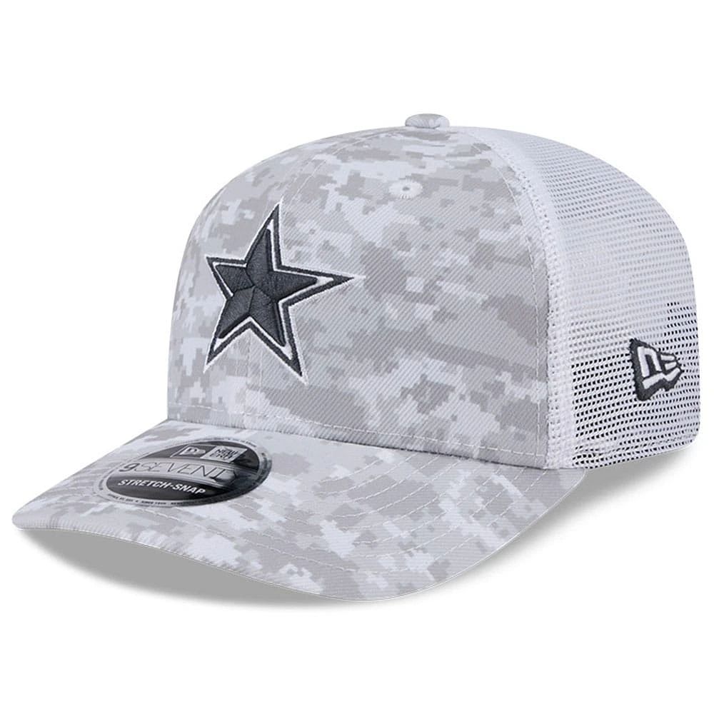 Men's New Era Arctic Camo Dallas Cowboys 2024 Salute To Service 9SEVENTY Stretch-Snap Hat