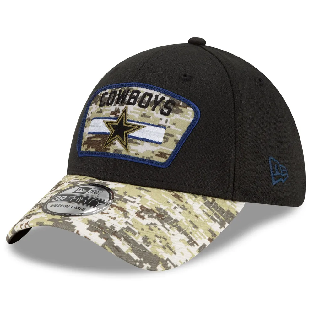 Men's New Era Black/Camo Dallas Cowboys 2021 Salute To Service 39THIRTY Flex Hat