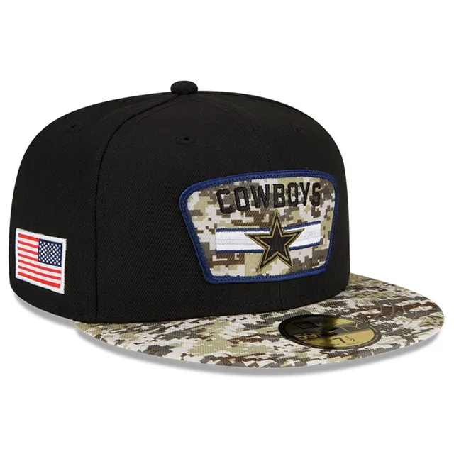 Men's New Era Black/Camo Dallas Cowboys 2021 Salute To Service 39THIRTY  Flex Hat