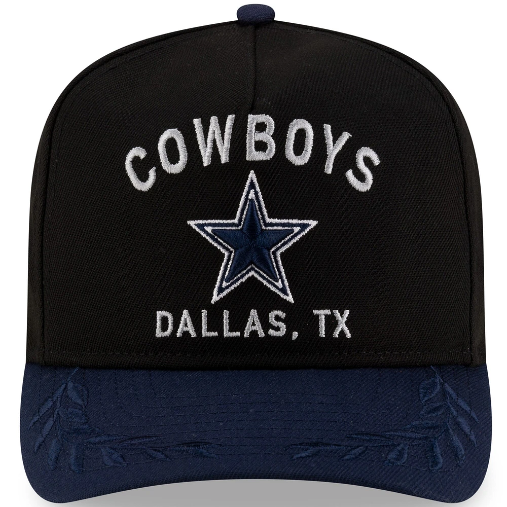 Casquette snapback 9FIFTY A-Frame noire/bleu marine pour homme des Cowboys de Dallas, draft NFL 2025