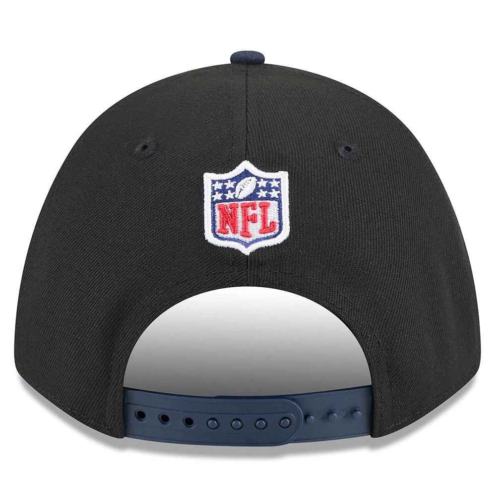 Men's New Era Black/Navy Dallas Cowboys 2025 NFL Draft 9FORTY A-Frame M-Crown Adjustable Hat