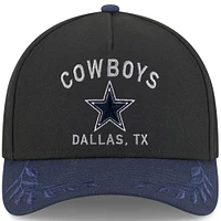 Men's New Era Black/Navy Dallas Cowboys 2025 NFL Draft 9FORTY M-Crown A-Frame Adjustable Hat