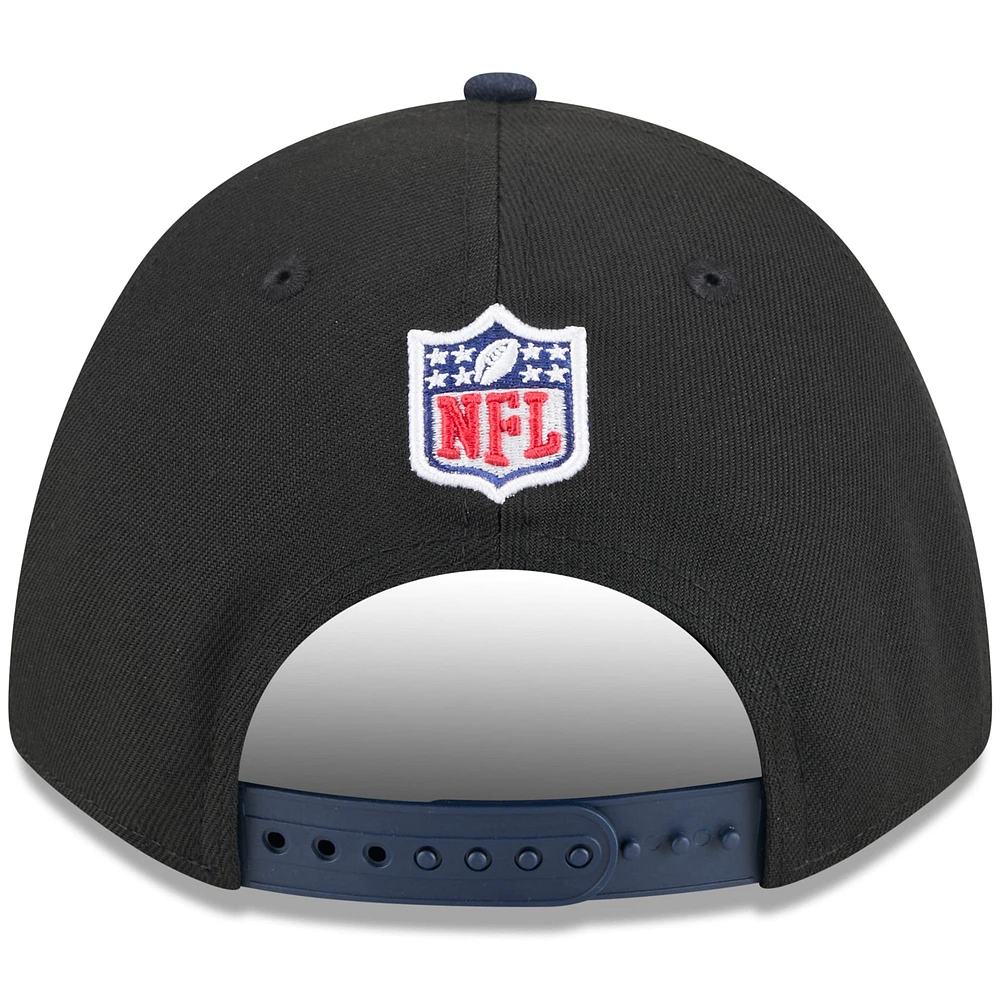 Men's New Era Black/Navy Dallas Cowboys 2025 NFL Draft 9FORTY M-Crown A-Frame Adjustable Hat
