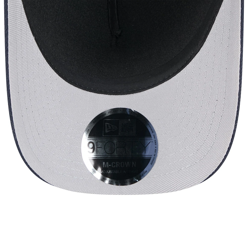 Men's New Era Black/Navy Dallas Cowboys 2025 NFL Draft 9FORTY M-Crown A-Frame Adjustable Hat
