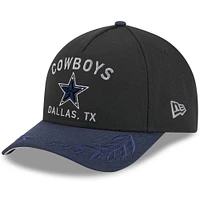 Men's New Era Black/Navy Dallas Cowboys 2025 NFL Draft 9FORTY M-Crown A-Frame Adjustable Hat